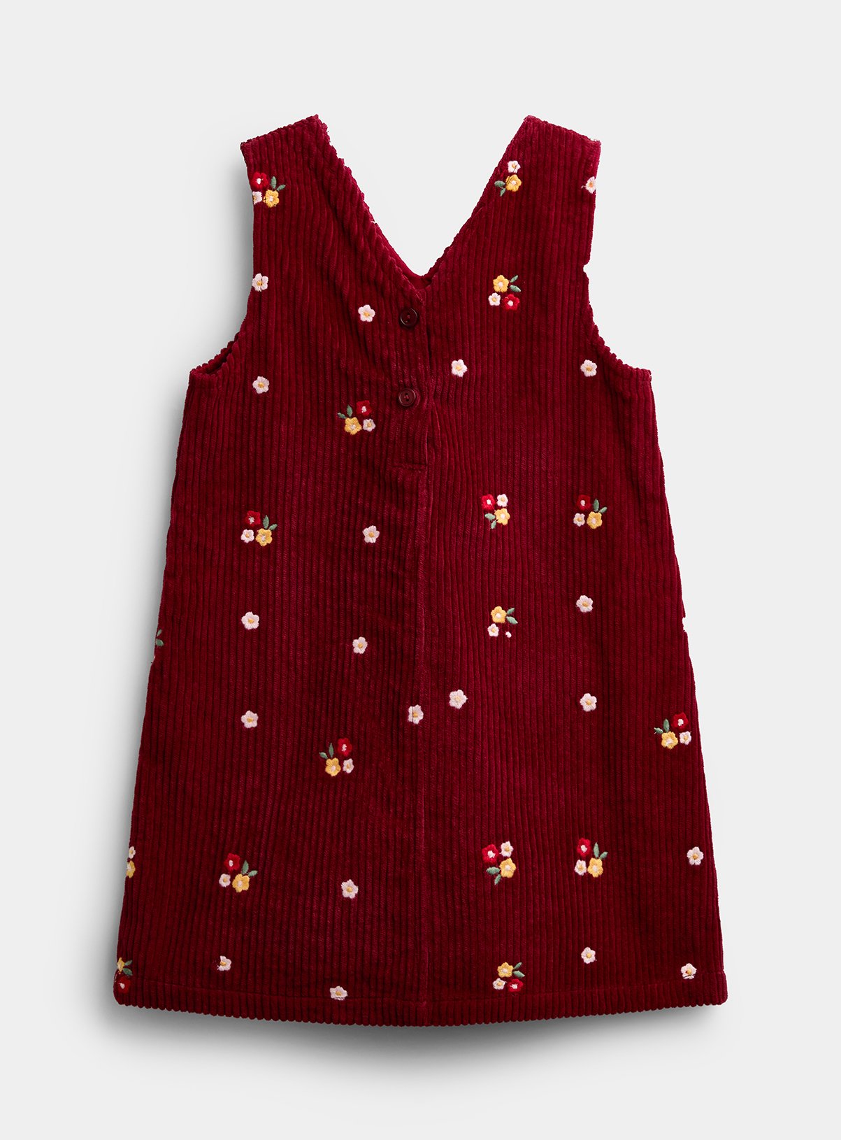 JOJO MAMAN BÉBÉ Chunky Cord Embroidered Pinny and Turtle Neck Top Dark Red 12-18 months - Image 5 thumbnail